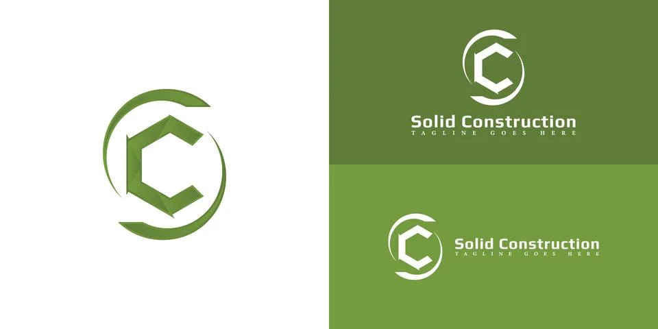 Abstract initial letter SC or CS logo in gradient green color Stock Illustration