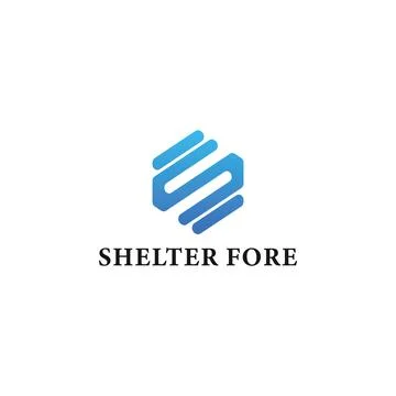 Abstract initial letter SF or FS logo in blue color isolated in white background Stock Illustration