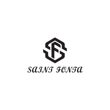 Abstract initial letter SF or FS logo in black color isolated in white Stock Illustration