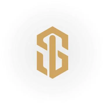 Abstract initial letter SL or LS logo in gold color isolated in white background Stock Illustration