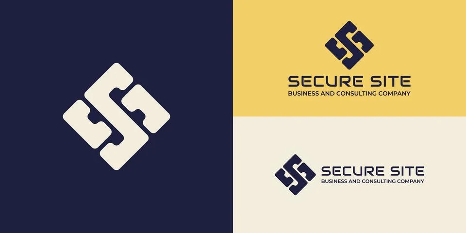 Abstract initial letter SS logo in gold and yellow color isolated in blue navy Stock Illustration