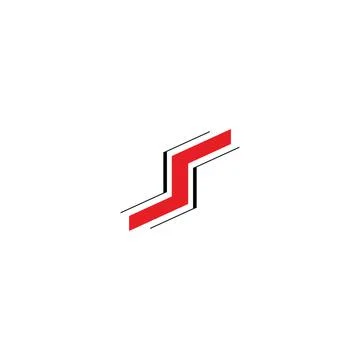 Abstract initial letter ST logo in red color isolated in white background Stock Illustration