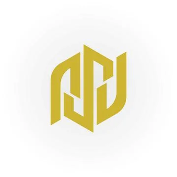 Abstract initial letter SU or US logo in gold color isolated in white background Stock Illustration