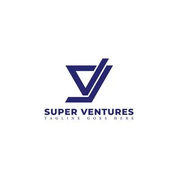 Abstract initial letter SV or VS logo in blue color isolated in white background Stock Illustration