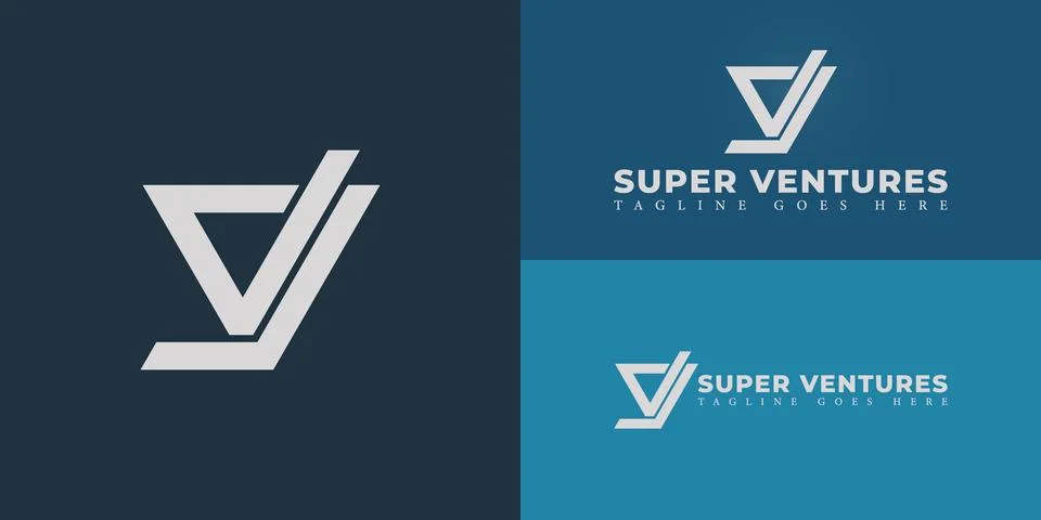 Abstract initial letter SV or VS logo in silver-white color Stock Illustration