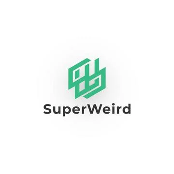 Abstract initial letter SW or WS in green color isolated on white background. Stock Illustration