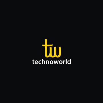 Abstract initial letter T and W logo in yellow color Stock Illustration