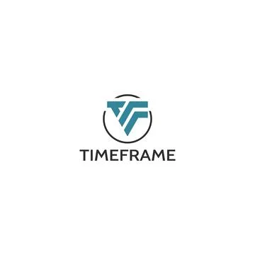 Abstract initial letter T and F logo in blue color isolated in triangle shape Stock Illustration