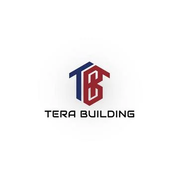 Abstract the initial letter TB or BT in red and blue color isolated on white Stock-Illustration