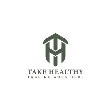 Abstract initial letter TH or HT logo in green color isolated in white Illustrazione stock