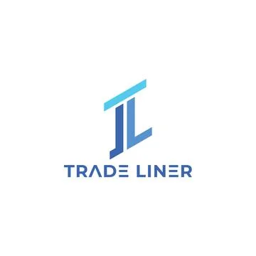 Abstract initial letter TL or LT logo in blue color isolated in white background Stock Illustration