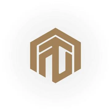 Abstract initial letter TN or NT logo in gold color isolated in white background Stock-Illustration