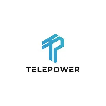 Abstract initial letter TP or PT logo in blue color isolated in white background Stock Illustration