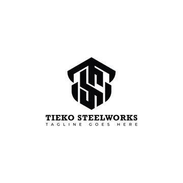 Abstract initial letter TS or ST logo in black color isolated in white Stock Illustration