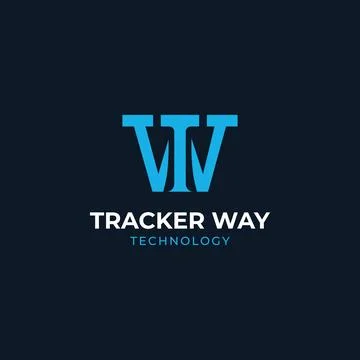 Abstract initial letter TW or WT logo in blue color isolated in dark blue Stock Illustration