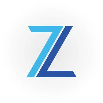 Abstract initial letter TZ or ZT logo in blue color isolated in white background Stock Illustration