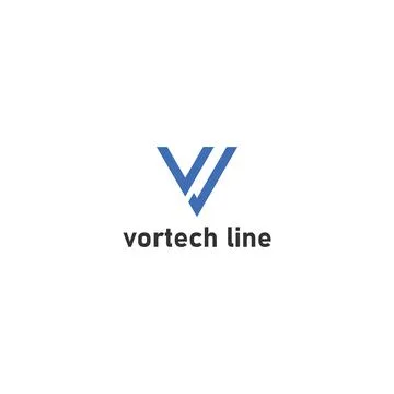 Abstract initial letter V and L logo in blue color isolated in white background Stock Illustration