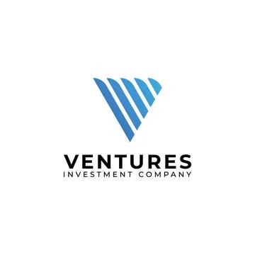 Abstract initial letter the V or VV logo in blue color isolated in white Stock Illustration