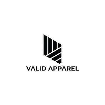 Abstract initial letter VA or AV logo in black color isolated in white. Stock Illustration