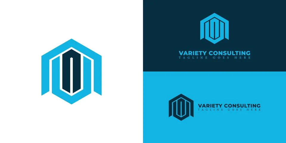 Abstract initial letter VC or CV logo in blue color Stock Illustration