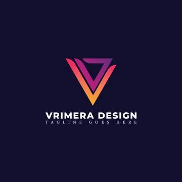 Abstract initial letter VD or DV logo in colorful gradient color Illustrazione stock