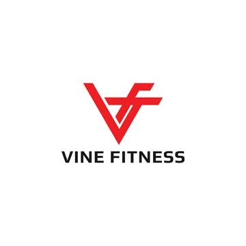 Abstract initial letter VF or FV logo in red color isolated in white background Stock Illustration