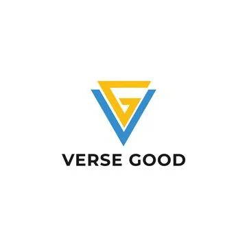 Abstract initial letter VG or GV logo in blue-yellow color isolated in white Stock Illustration