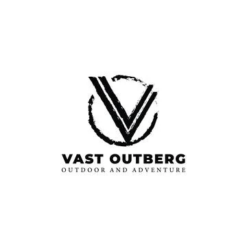 Abstract initial letter VO or OV logo in black color isolated in white Stock Illustration