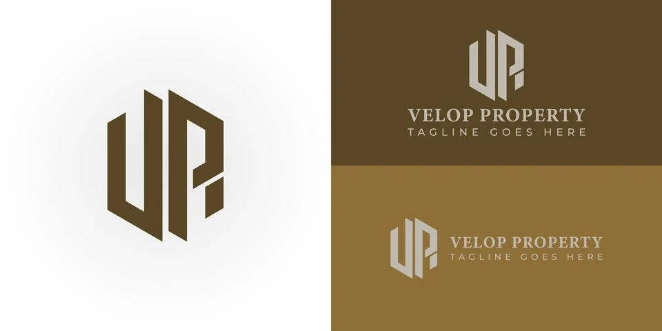 Abstract initial letter VP or PV logo in classic green color isolated in white Stock Illustration