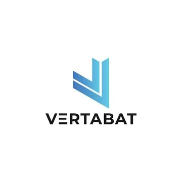 Abstract initial letter VT or TV logo in blue color isolated in white background Stock Illustration