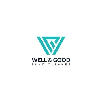 Abstract initial letter W and G logo in blue color isolated in white background Stock Illustration