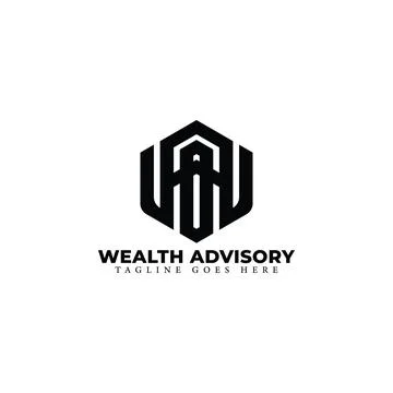 Abstract initial letter WA or AW logo in black color isolated in white Stock Illustration