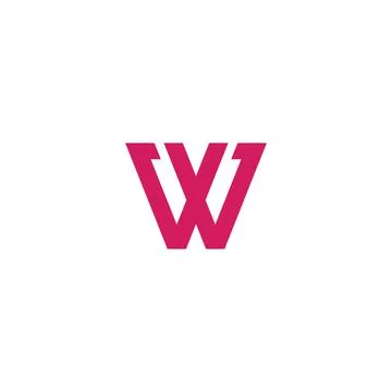 Abstract initial letter WG logo in pink color isolated in white background Stock Illustration