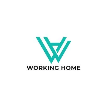 Abstract initial letter WH or HW logo in blue color isolated in white background Stock Illustration