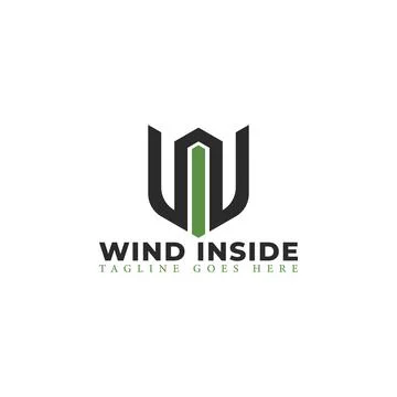 Abstract initial letter WI or IW logo in grey color isolated in white background Stock Illustration