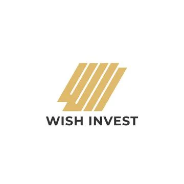 Abstract initial letter WI or IW logo in gold color isolated in white background Stock Illustration