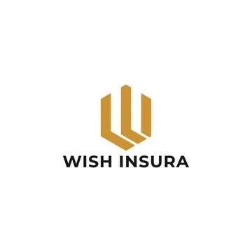 Abstract initial letter WI or IW logo in gold color isolated in white background Stock Illustration