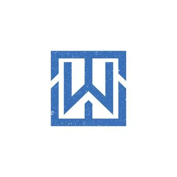 Abstract initial letter WT logo in blue color isolated in white background Stock Illustration