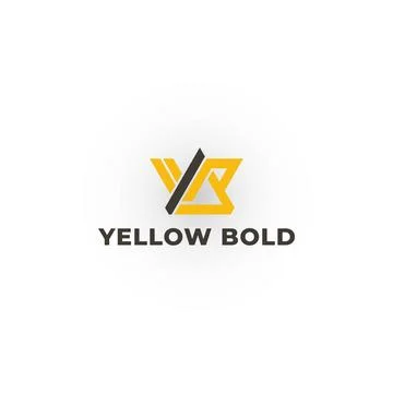 Abstract initial letter YB or BY logo in black and yellow color Stock Illustration