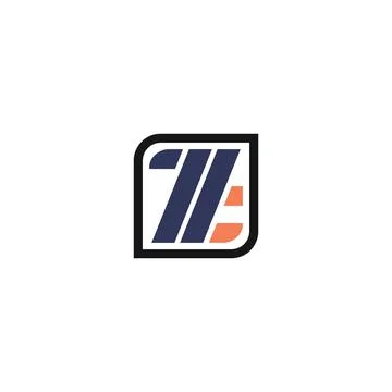 Abstract initial letter ZA logo in dark blue and orange color isolated in white Stock Illustration