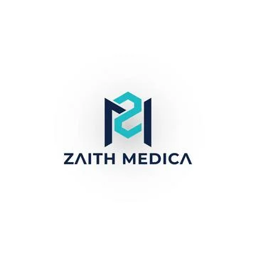 Abstract initial letter ZM or MZ logo in blue color isolated in white background Illustrazione stock