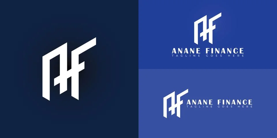 Abstract initial letters AF or FA logo in white color Stock Illustration