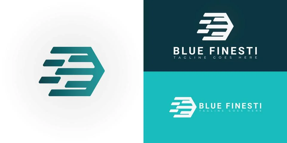 Abstract initial letters BF or FB logo in green color Stock Illustration