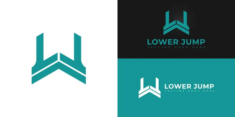 Abstract initial letters LJ or JL logo in blue cyan color Stock Illustration