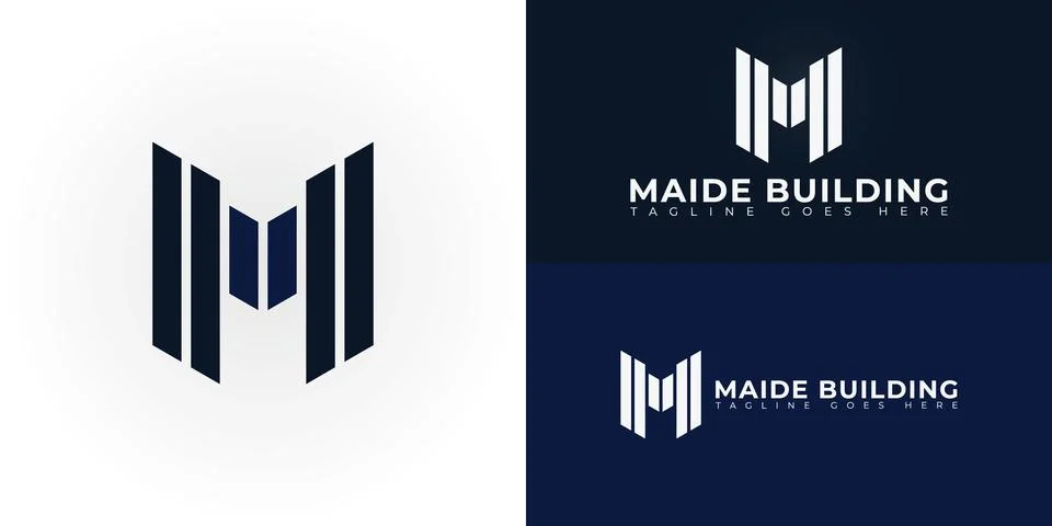 Abstract initial letters M or MM logo in luxury black color Stock Illustration