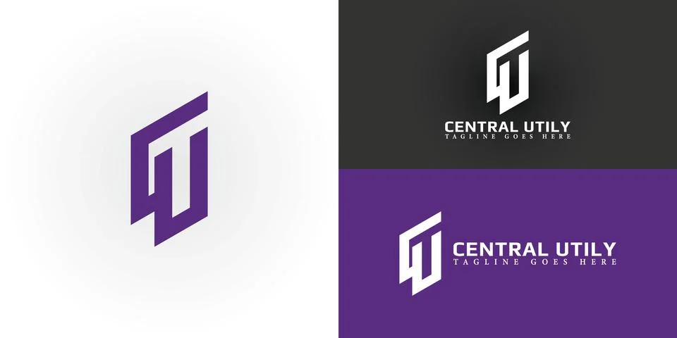 Abstract initial letters NF or FN logo in purple color Stock Illustration