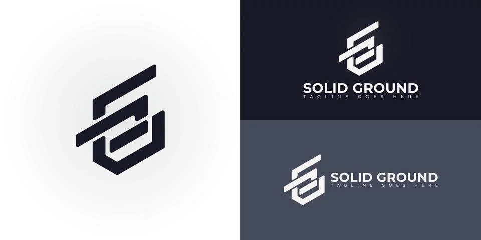 Abstract initial letters SG or GS logo in black color Stock Illustration