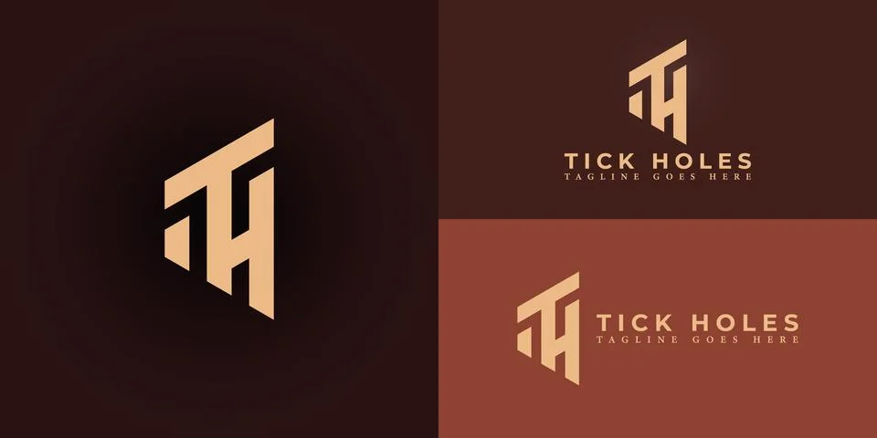 Abstract initial letters TH or HT logo in gold color Illustrazione stock