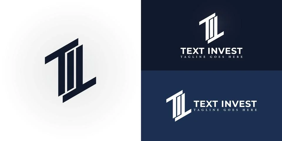 Abstract initial letters TI or IT logo in deep blue color Stock Illustration