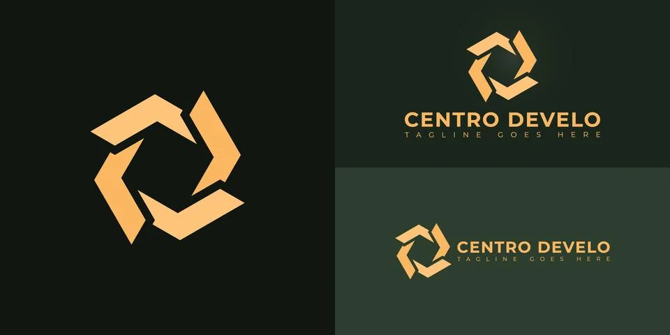 Abstract initial letters VD or DV logo in gold color Illustrazione stock
